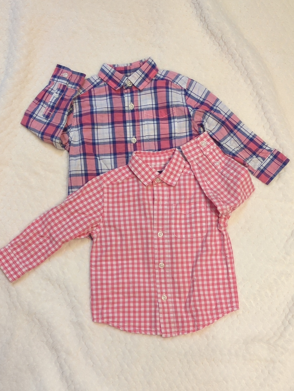 The Children's Place Pink Plaid & Gingham Button-Down Shirts